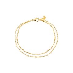 Gold Two In One Double Chain Bracelet - Adina's Jewels