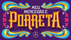 the word'mer merecade piereta'in colorful lettering on a purple background