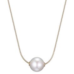 "This stunning Maralux 18k gold over sterling silver freshwater cultured pearl and diamond accent necklace is the perfect way to finish any outfit. This stunning Maralux 18k gold over sterling silver freshwater cultured pearl and diamond accent necklace is the perfect way to finish any outfit. Chain length: 18 in. with 2-in. extender Chain type: box Metal: sterling silver Plating: 18k gold Finish: diamond-cut, polished Packaging: boxedCULTURED PEARL DETAILS Type: freshwater Pearl size: 12 mm - 1 Gold Akoya Pearl Necklace With Diamond Accents, Yellow Gold Pearl Necklaces With Diamond Accents, Pearl Details, Pearl Diamond, Pearl Size, Diamond Cut, White Diamond, Chain Length, Gold Finish