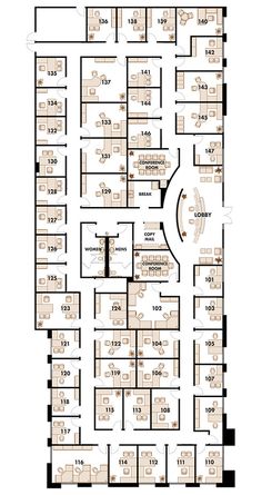 an office floor plan with several cubicles