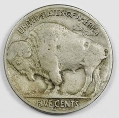 an american silver buffalo coin on a white background