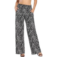 With these Women's Wide Leg Palazzo Pants Lounge Pants, renew your appeal. These pants are ideal for everyday wear, and their printed pattern only serves to increase their allure. These wide-leg type pants are incredibly comfortable and give you rest during the entire day. Choose your favorite style from a wide range of options for these pants. Specifications: Material: 95% Polyester, 5% Spandex Fit Type: Regular Pattern Type: Print Rise Style; High Rise Leg Style: Wide Closure Type: Pull On Gen Trendy Ankle-length Wide Leg Pants For Vacation, Trendy Wide Leg Harem Pants For Vacation, Chic Printed Pants For Loungewear, Trendy Printed Straight Pants, Vacation Wide Leg Printed Pants, Trendy Wide Leg Printed Pants, Printed High-waisted Wide Leg Pants For Vacation, Casual Wide Leg Printed Pants, Trendy Printed Wide-leg Pants