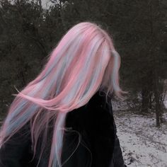 Pastel Punk Hair, Pastel Pink And Lavender Hair, Pink Hair Blue Underneath, Hair Colour Ideas Bright, Dyed Blonde Hair Ideas, White Hair With Purple Tips, White Hair Pink Highlights, Silver Rainbow Hair, Blue Hair Pink Tips