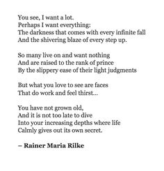 a poem written in black and white with the words you see, i want a lot