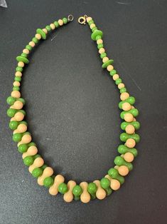 Petite Fit Antique Beige Green Czech Glass Beaded Art Deco Necklace 37cm - Etsy Adjustable Green Beaded Necklace, Green Beaded Necklace With Large Round Beads, Unique Green Adjustable Necklace, Green Wooden Beads Beaded Necklace For Gift, Adjustable Retro Necklace With Round Beads, Vintage Green Beaded Necklaces With Round Beads, Adjustable Green Beaded Necklace With Wooden Beads, Green Jade Beaded Necklaces, Unique Green Single Strand Necklace