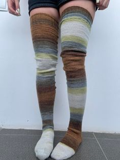 🌺mismatched wool socks Thigh High boots Over the knee socks Thigh High Stockings 🌺Kesane  - Forget Me Not  -  Harmony of colors, hand knitted production from the best quality wool, are made for ladies who follow an active and elegant lifestyle. Hand woven clothes are always original, more comfortable, stands out from fabric, stamped textile and last long. Our product will bring you a gorgeous sense of pleasure, lightness and comfort. Fits 3 seasons: fall, winter and spring. Kesane uses only na Warm One Size Knee-high Socks, Green Thigh-high Legwear For Winter, Green Thigh-high Winter Legwear, Green Thigh High Legwear For Winter, One Size Knitted Knee-high Socks, Casual Multicolor Knee-high Socks For Winter, Casual Warm Thigh High Stockings, Casual Multicolor Knee-high Winter Socks, One Size Knee-high Stockings For Fall