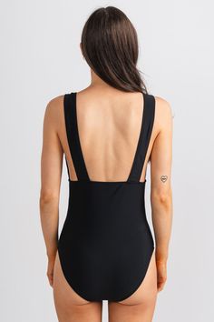 Trendy one piece swimsuit from Lush Fashion Lounge women's boutique in Oklahoma City. Lush boutique in OKC has a variety of cute and affordable swimsuits! This trendy mesh detail swimsuit is a must have! Pads in this swimsuit are removeable. Model is 5'7 size 24 wearing size small. 82% nylon 18% spandex Black Swimwear With Built-in Bra, Black Swimwear With Built-in Bra For Beachwear, Black Nylon Swimwear With Built-in Bra, Black One Pieces For Beach Season Swimming, Chic Bodysuit For Swimming And Beach Season, Black Bodysuit With Built-in Bra For Pool, Black Lined Tankini For Pool, Black Beachwear One Piece For Swimming, Black One-piece Swimwear With Lined Body