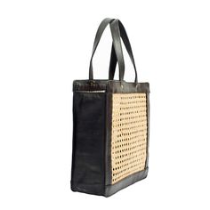 Round Rattan Black Leather Crossbody Bag Rectangular Shoulder Bag With Leather Trim, Casual Handwoven Leather Bag, Rectangular Woven Leather Shoulder Bag For Travel, Rectangular Woven Leather Travel Shoulder Bag, Woven Leather Bags In Natural Color, Black Leather Straw Bag With Braided Handles, Leather Trimmed Straw Travel Bag, Travel Woven Leather Shoulder Bag In Natural Color, Black Woven Leather Straw Bag