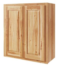 a wooden cabinet with two doors and drawers