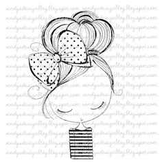 instant download stamp for scrapbooking, cardmaking and other crafting purposes. Includes 1 file All of the artwork is hand drawn, original and created by me. The artwork is large enough to resize to your specification. This Digi Stamp is available for personal use only. Tshirt Drawing Ideas, Tshirt Drawing, Arte Doodle, New Hair Do, Graduation Dresses, Digi Stamps, Doodle Drawings, Digital Stamps