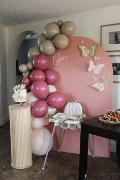 Pink arch backdrop, butterfly birthday party ideas, enchanted birthday party decor, cylinder plinth, balloon garland, first birthday decor, girls first birthday, birthday backdrop ideas, wooden arch backdrop Backdrop Fairy Theme, Butterfly 1st Birthday Backdrop, Butterfly First Birthday Backdrop, 1st Birthday Butterfly Theme Backdrop, Butterfly Arch Backdrop, 1st Birthday Girl Backdrop Ideas, First Butterfly Birthday Party, Birthday Arch Backdrop Ideas, Butterfly First Birthday Party Decoration