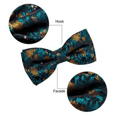 Pre-Tied Bow Tie: The bowtie is easy to wear and take off. It can quickly make your suit or tuxedo more elegant on formal occasions such as wedding, prom, party, dating, Bussiness, ceremony Bowties Size: Dimensions: 4.72''(W)×2.36''(H). YourTies bow tie with an adjustable strap to fit up from 8.0"-20.0" neck. Suitable for most men and older boys High Quality: Bow ties for men are made from 1400 stitches woven jacquard silk fabric, soft, textured and comfortable Classic Design: Men's silk bowtie Elegant Green Tuxedo For Parties, Blue Tie With Decorative Bow For Parties, Blue Party Tie With Decorative Bow, Blue Dapper Suit And Tie Accessories For Party, Blue Suit And Tie Accessories For Summer Party, Tuxedo Style Party Ties, Party Tuxedo Ties, Dapper Blue Bow Tie For Party, Blue Bow Tie Suit Accessories For Party