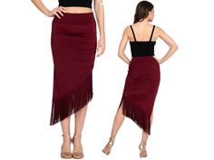 Argentine Tango show skirt, Bodycon midi fringe skirt, Paso Doble performance skirt, Classy fitted evening skirt, Ballroom dance skirt Midi Asymmetric Tango Skirt With Fringe Elevate your dance moves with this fringed skirt.  Pair it with our alluring Viscose Twist Knot V-neck Crop Top : https://www.etsy.com/listing/1475881652/tango-dance-crop-top-twisted-front-knot or with your favorite Condiva top : https://www.etsy.com/shop/conDiva?ref=seller-platform-mcnav&section_id=16757601&page=1#items De Party Season Fitted Midi Skirt, Fitted Midi Skirt For Party Season, Fitted Pencil Skirt For Party Season, Fitted Skirt For Dance And Party Season, Fitted Skirt For Dance During Party Season, Fitted Skirt For Dance Party Season, Fitted Fringe Skirt For Party Season, Asymmetrical Fitted Pencil Skirt For Party, Asymmetrical Pencil Skirt For Party