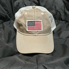 Euc Tan American Flag Trucker Hat. No Tags But Never Worn. Adjustable. American Flag Hat, Flag Hat, American Flag, Trucker Hat, Accessories Hats, Mens Accessories, Flag, Man Shop, Tags