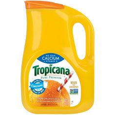 a gallon bottle of tropicana orange juice