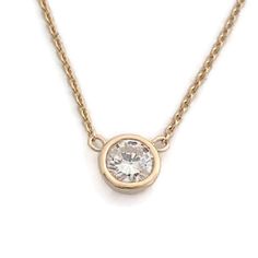 Solitaire Diamond Bezel Pendant Necklace 14K Rose Gold .35 CT, 16 Inches Make a statement with this gorgeous diamond necklace. Please let us know if you have any questions. Diamond: 1 round brilliant cut .35 ct, F, SI2-I1 Metal: 14K rose gold Weight: 1.57 grams Stamped: 14KT Length: 16 inches  Pendant: 5.6 mm Clasp: lobster Stock: N396 Lobster Stock, Diamond Pendants Designs, Diamond Pendants, Bezel Pendant, Solitaire Diamond, Bezel Diamond, Pendant Design, Fine Jewellery Necklace, Diamond Solitaire