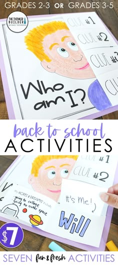 the back to school activities for kids with text overlay