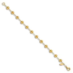 Add polish and poise to any outfit with this refined bead station bracelet. 14K yellow gold Polished beads are spaced along the fashion chain 7.5 inches; lobster clasp Made in Italy From the Blue Nile X Jared collection Yellow Gold Beaded Bracelets With Satellite Chain, Elegant Gold Ball Chain Bracelet, Elegant Yellow Gold Bracelet With Spacer Beads, Yellow Gold Beaded Chain Bracelet With Round Beads, Yellow Gold Chain Bracelet With Round Beads, Yellow Gold Beaded Chain Bracelet, Elegant Yellow Gold Ball Chain Bracelet, Yellow Gold Bracelets With Beaded Chain And Round Beads, Jewelry Style Guide