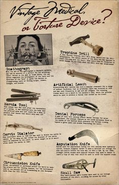 an old poster with different types of knives