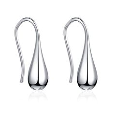 PRICES MAY VARY. 💖Teardrop Earrings Design - Stunning teardrop design of these sterling-silver earrings will add classic sophistication to your look and will complement your casual or formal outfit. Their lightweight design makes them perfect for all day wear! 💖Sterling Silver Drop Earrings - Our puffed teardrop hook earrings are crafted of premium quality durable and long lasting .925 sterling silver. It’s nickel-free & lead-free. Special anti-tarnish coating helps to prevent our jewelry from Cheap Pierced Wrap Drop Earrings, Nickel-free Teardrop Clip-on Earrings, White Gold Pearl Earrings, Silver Pearl Drop Earrings, Water Drop Earrings, Teardrop Dangle Earrings, Sterling Silver Drop Earrings, Pull Through, Christmas Gift Jewelry