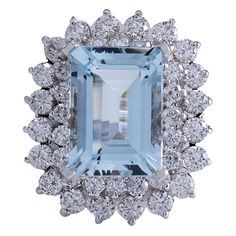 Stamped: 14K White Gold Total Ring Weight: 8.4 Grams Total Natural Aquamarine Weight is 6.92 Carat (Measures: 14.00x10.00 mm) Color: Blue Total Natural Diamond Weight is 2.25 Carat Color: F-G, Clarity: VS2-SI1 Face Measures: 23.70x20.75 mm Sku: [702425W] Sapphire Cocktail Ring, 14k White Gold Diamond Ring, Diamond Cocktail Rings, Gold Diamond Ring, White Gold Diamond Rings, Aquamarine Stone, La Face, Lovely Ring, 14k White Gold Ring