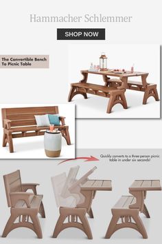 the instructions for how to build a bench and table