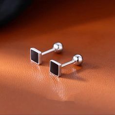 Surgical Steel Small Black Square Ear Stud Earrings Womens Girls Trendy Jewelry | eBay Daily Jewelry, Ear Stud, Black Square, Trendy Jewelry, Ear Studs, Jewelry Making, Stud Earrings, Square, Black