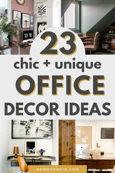 Decorate Office At Work, How To Decorate Your Office At Work, Work Office Decor Ideas, Eclectic Home Office, Office Ideas For Work, Professional Office Decor, Modern Home Office Design, Rustic Office Decor, Creative Home Office