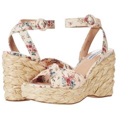 Condition: New Without Box Brand: Steve Madden Department: Women Color: Pink Type: Sandal Style: Ankle Strap Us Shoe Size: 7.5 Model: Poloma Mpn: Polo01s1 Upper Material: Fabric Pattern: Floral Theme: Flower Closure: Buckle Shoe Width: M Heel Style: Wedge Heel Height: Mid (2-2.9 In) Features: Comfort Ankle Strap Occasion: Workwear Season: All Season Purchased As A Display From Nordstrom. Shoes Are Brand New Never Worn, But They May Have Slight Markings From In Store Try On. Does Not Ship With Ta Fabric Wedge Heel Sandals For Spring, Fabric Sandals With Removable Insole For Spring, Spring Fabric Wedge Heel Sandals, Summer Fabric Sandals For Spring, Spring Open Toe Fabric Wedge Sandals, Spring Ankle Strap Fabric Sandals, Spring Fabric Open Toe Wedge Sandals, Feminine Spring Platform Sandals, Spring Feminine Platform Sandals