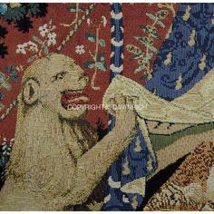 an image of a tapestry with a woman on it