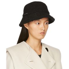 Padded Brushed Wool Bucket Hat In Black. Logo Embroidered In White At Side. Tonal Cotton Canvas Lining. Approx. 2" Brim Length. Purchased Final Sale, Too Small! Fleece Bucket Hat, Wool Bucket Hat, Bucket Hat Black, Carhartt Work In Progress, Beach Hat, Black Nylon, Sherpa Fleece, Black Logo, Black Nylons