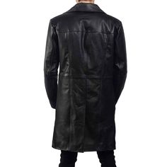 Mens Black Real Cowhide Leather Trench Steampunk Gothic Matrix Winter Coat JacketThis Coat Features:100% Real Leather Composition.Button Closure.Stylish Collar.Inside Polyester Lining.Wind Breaker.Durable Long Lasting Stitching.Please note we work on ACTUAL MEASUREMENTS NOT ON REGIONAL SIZES.Kindly let us know your Actual Measurements Measured using a Measuring Tape.CUSTOM ORDERS are NOT returnable in any case. SIZING: Please measure yourself carefully with a measuring tape to avoid any disappointment. Please see the attached size guide and follow the instructions. These Coats are not pre-made & will be Hand Crafted upon receipt of your order. The customer will need to pay for shipping of exchange item if wrong size was ordered. Please select custom and use Special instructions and provide Winter Leather Long Coat With Buttons, Alternative Style Outerwear For Biker Events In Fall, Winter Long Leather Coat With Buttons, Alternative Fall Outerwear For Biker Events, Edgy Leather Business Outerwear, Fitted Double-breasted Winter Leather Jacket, Fitted Punk Style Long Coat, Black Gothic Leather Outerwear, Fitted Long Coat In Punk Style