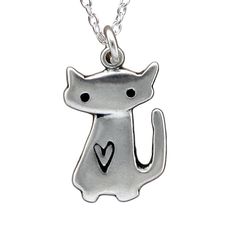 Sterling Silver Cat Charm NecklaceCutest ever sterling silver kitty. He measures almost 3/4 of an inch high and has the design on both sides. The charm comes with a 16 - 20 inch adjustable sterling silver chain OR as a charm only, with no chain included. Choose your option from the drop down menu. Each item comes in a cute box ready for gift giving, without a receipt. If you'd like to include a gift message, let me know at checkout. Items are shipped USPS First Class. Shipping upgrades available Claire Core, Cat Charm Necklace, Silver Cat Pendant, Kitty Necklace, Love Cat, Cat Pendant, Sterling Silver Cat, Cat Themed, Silver Cat