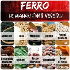 Siete vegani?Ultimamente vi sentite più stanchi del solito e avete un colorito pallido, mancanza di respiro, mal di testa, irritabilità ? Potrebbero essere i primi sintomi di un deficit di ferro nel sangue, indispensabile per la sintesi dell’ emoglobina, proteina che trasporta l'ossigeno alle cellule. Niente allarmismi ma occhio alle cause. Salvo motivi più specifici, un'alimentazione povera di ferro, può provocare un tipo di anemia dovuta da carenza di questo elemento  nel sangue. Vegan Iron, Matcha Benefits, Lemon Benefits, Iron Plant, Health Diet, Going Vegan, Nutritious Meals, Healthy Diet