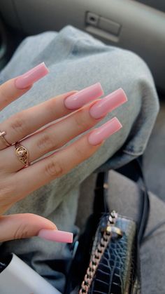 Squoval Nails, One Color Nails, Basic Nails, Pretty Gel Nails, Sparkle Nails, Hot Nails, Luxury Nails