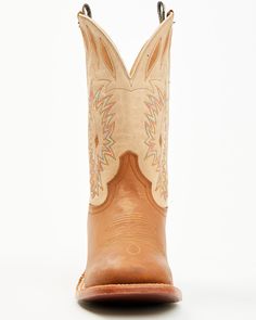 Clay mule cowhide and leather upper. Broad square toe. Pull-on style with interior pull tabs. Stockman heel. Double-stitched welt. Western Goodyear Welted Boots With Square Toe, Square Toe Leather Boots For Rodeo, Leather Square Toe Work Boots For Rodeo, Leather Square Toe Boots For Rodeo, Leather Work Boots With Square Toe For Rodeo, Western Boots With Goodyear Welt And Square Toe, Western Boots With Goodyear Welt Construction And Square Toe, Western Boots With Snip Toe And Vegetable-tanned Leather, Western Boots With Snip Toe And Vegetable-tanned