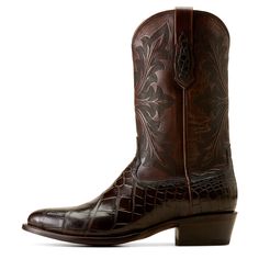 A style for those who appreciate traditional Western heritage and top-quality craftsmanship, our James is made of premium American Alligator belly sourced from Louisiana. Handcrafted by artisans in León, Mexico, this boot is supple and supremely comfortable with zero break-in time. Bench Made James Western Boot | Product Features : 0 : Premium American alligator belly leather, 1 : Removable All Day Cushioning insole with genuine vegetable tanned, anti-odor leather sock liner that molds to your f Western Formal Boots With Crocodile Pattern, Luxury Snip Toe Boots With Crocodile Pattern, Luxury Crocodile Pattern Snip Toe Boots, Western Leather Boots With Crocodile Pattern, Formal Crocodile Pattern Snip Toe Boots, Western Style Calf Leather Business Boots, Western Calf Leather Boots For Business, Western Style Calf Leather Boots For Business, Classic Snip Toe Boots With Crocodile Pattern