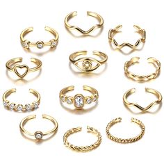 PRICES MAY VARY. ✔ADJUSTABLE KNUCKLE RINGS:One Order You Can Get 12Pcs Stylish and Elegant Knuckle Rings,3 Styles,2 Colors,Different Style Giving You Different Matching Options,Cute Shapes and Interesting Designs Bring More Excitement to Your Life! ��✔HIGH QUALITY MATERIAL:Knuckle Rings are Made of Quality Copper,Eco-friendly Material,Healthy and Rust-resistant,Will not Get Skin Allergy,Nickel-free and Lead-free,The Surface of Fidget Ring are Carefully Polished,Don't Hurt Your Finger,Pretty Lightw Minimalistic Rings, 14k Gold Ear Cuff, Rings Pack, Wedding Bridesmaid Gifts, Cute Shapes, Fake Earrings, Ear Cuff Earrings, Piercing Cartilage, Open Rings