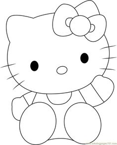 a hello kitty coloring page with the word hello kitty on it