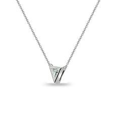 Wear this stylish choker necklace to enhance your daytime and evening attire. This stunning necklace features an 6mm triangle-cut solitaire stone made with Swarovski Zirconia in a bezel setting. This dainty necklace is crafted of fine sterling silver. The delicate choker includes a 13 inch plus a 3 inch extender rolo chain that secures by a spring-ring clasp. This choker necklace in fine jewelry is a great addition to your sterling silver jewelry and Swarovski jewelry. Product Details Metal Type Modern Sterling Silver Necklace With Diamond Cut, Modern Necklace With Round Cut For Gift, Modern Solitaire Diamond Cut Necklace For Gift, Modern Round Cut Necklace For Gift, Modern Sterling Silver Solitaire Necklace Gift, Sterling Silver Solitaire Necklace With Tension Setting For Anniversary, Modern Sterling Silver Diamond Necklace Gift, Modern Silver Diamond Necklace With Single Diamond, Modern Silver Diamond Necklace With Single Stone