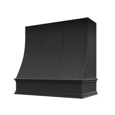 a black stove hood on a white background