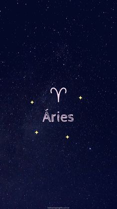 the zodiac sign aris against a night sky filled with stars