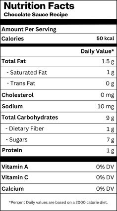 the nutrition label for an apple pie with chocolates and other toppings on it