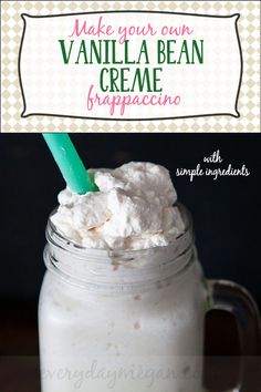 a mason jar with whipped cream in it