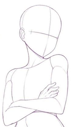 a drawing of a person with their arms crossed in the shape of a torso and head