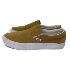 Vans Unisex Classic Low Yellow Golden Suede Slip On Shoes Sz 6 Men, Sz 7.5 Women. Brown Slip-on Vans Sneakers, Brown Slip-on Skate Shoes With Rubber Sole, Slip-on Suede Skate Shoes With Rubber Sole, Vans Slip-ons With Round Toe, Vans Leather Slip-on Skate Shoes, Vans Slip-ons With Cushioned Footbed And Round Toe, Vans Classic Slip On, Vans Classic, Vans Classic Slip On Sneaker