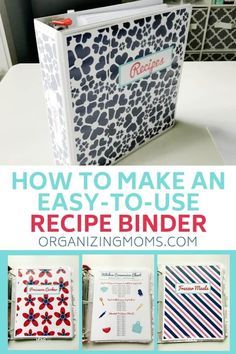 how to make an easy - to - use recipe binder