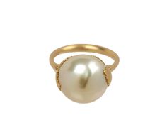 Shinkai South Sea Pearl Ring Oval Yellow Gold Pearl Ring With High Luster, Oval Pearl Ring In Yellow Gold With High Luster, Elegant White Domed Jewelry, Elegant White Domed Rings, Luxury Gold Rings With Pearl Drop, Elegant Yellow Gold Pear Shaped Rings, Elegant Yellow Gold Pear-shaped Ring, Elegant Pear-shaped Yellow Gold Rings, Formal Yellow Gold Pearl Rings