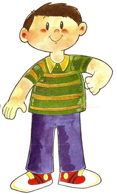 a drawing of a boy with his hands on his hips