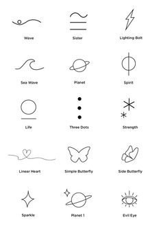 the symbols for different shapes and sizes are shown in this drawing lesson, which shows how to